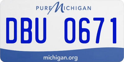MI license plate DBU0671
