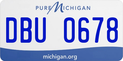 MI license plate DBU0678