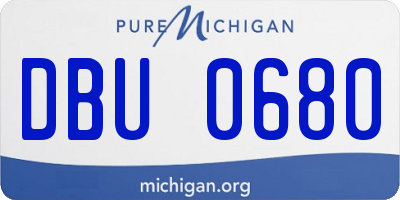 MI license plate DBU0680