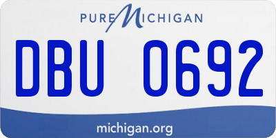 MI license plate DBU0692