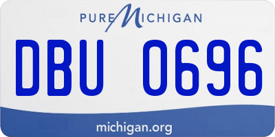 MI license plate DBU0696