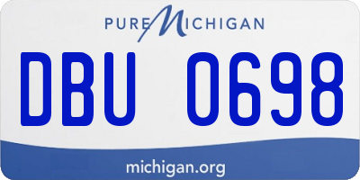 MI license plate DBU0698