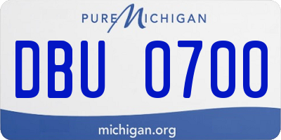 MI license plate DBU0700