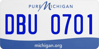 MI license plate DBU0701