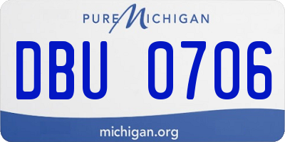 MI license plate DBU0706