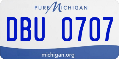 MI license plate DBU0707
