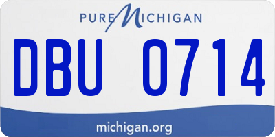 MI license plate DBU0714