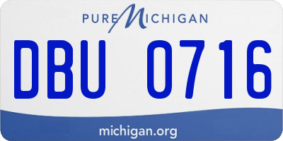 MI license plate DBU0716