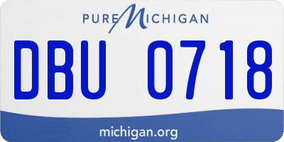 MI license plate DBU0718