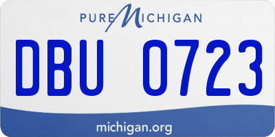 MI license plate DBU0723