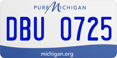 MI license plate DBU0725
