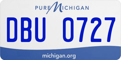 MI license plate DBU0727