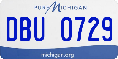 MI license plate DBU0729