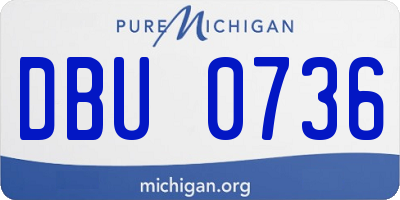MI license plate DBU0736