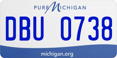 MI license plate DBU0738