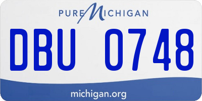 MI license plate DBU0748