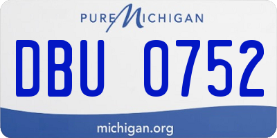 MI license plate DBU0752