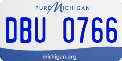 MI license plate DBU0766