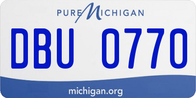 MI license plate DBU0770