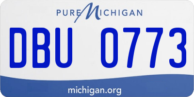 MI license plate DBU0773