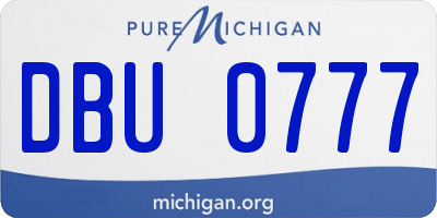 MI license plate DBU0777