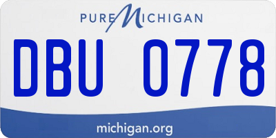 MI license plate DBU0778