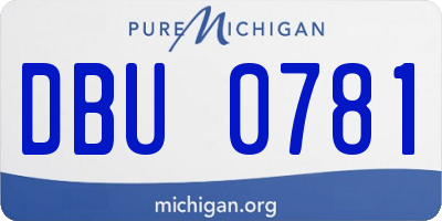MI license plate DBU0781