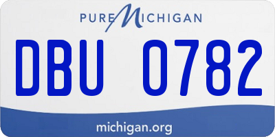 MI license plate DBU0782