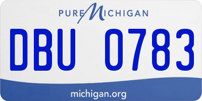 MI license plate DBU0783