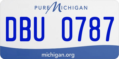 MI license plate DBU0787