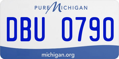 MI license plate DBU0790