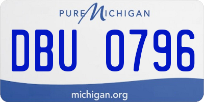 MI license plate DBU0796