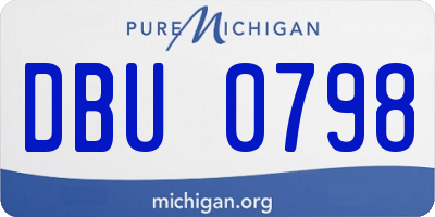 MI license plate DBU0798