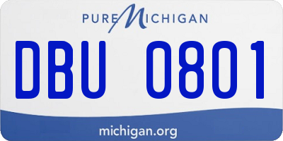 MI license plate DBU0801