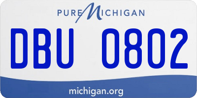 MI license plate DBU0802