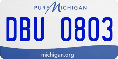 MI license plate DBU0803