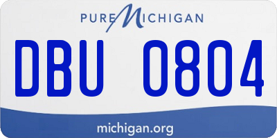 MI license plate DBU0804