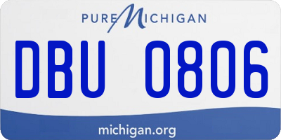 MI license plate DBU0806