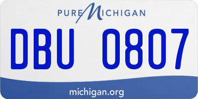 MI license plate DBU0807