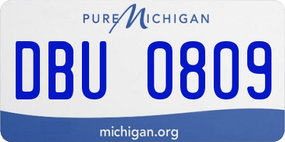 MI license plate DBU0809