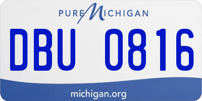 MI license plate DBU0816
