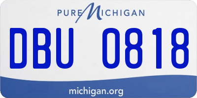 MI license plate DBU0818