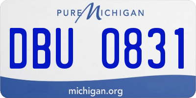 MI license plate DBU0831