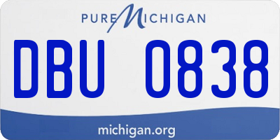 MI license plate DBU0838
