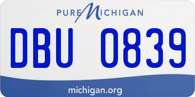 MI license plate DBU0839