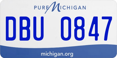 MI license plate DBU0847