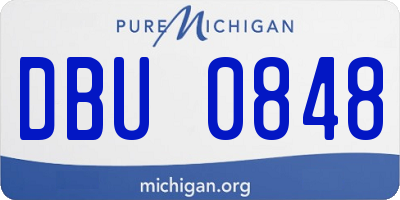 MI license plate DBU0848