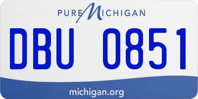MI license plate DBU0851