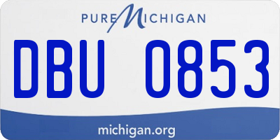 MI license plate DBU0853
