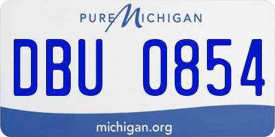 MI license plate DBU0854